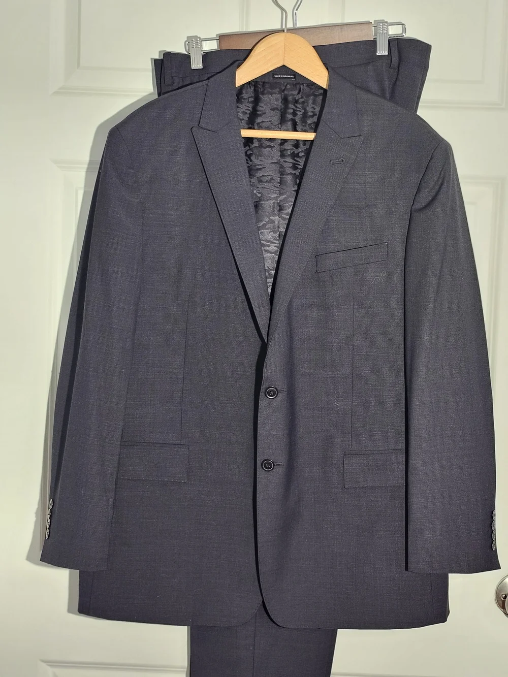 Joseph Abboud Suit Men 46L Gray 2B Super 120 Wool Career JOE 40X30 Pants Luxury